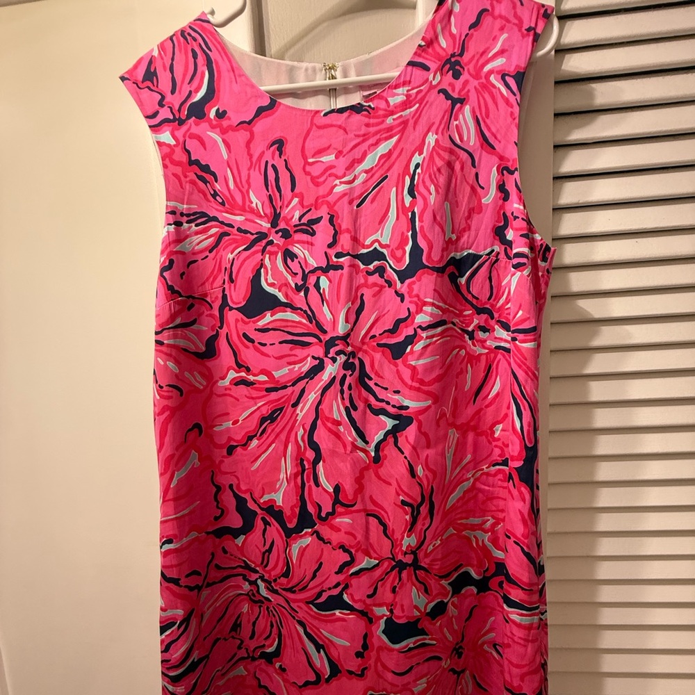 Lilly Pulitzer Pink and Blue Floral Dress size M